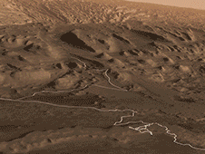 This animation shows a proposed route for NASA's Curiosity rover