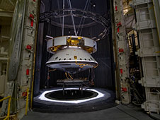 The completed spacecraft that will carry the Mars 2020 rover to the Red Planet