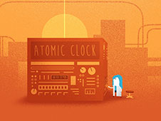 Artist's concept of an atomic clock