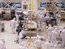 JPL clean room with Mars 2020 rover
