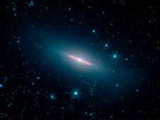Photo of Galaxy NGC 5866 taken from Spitzer space telescope