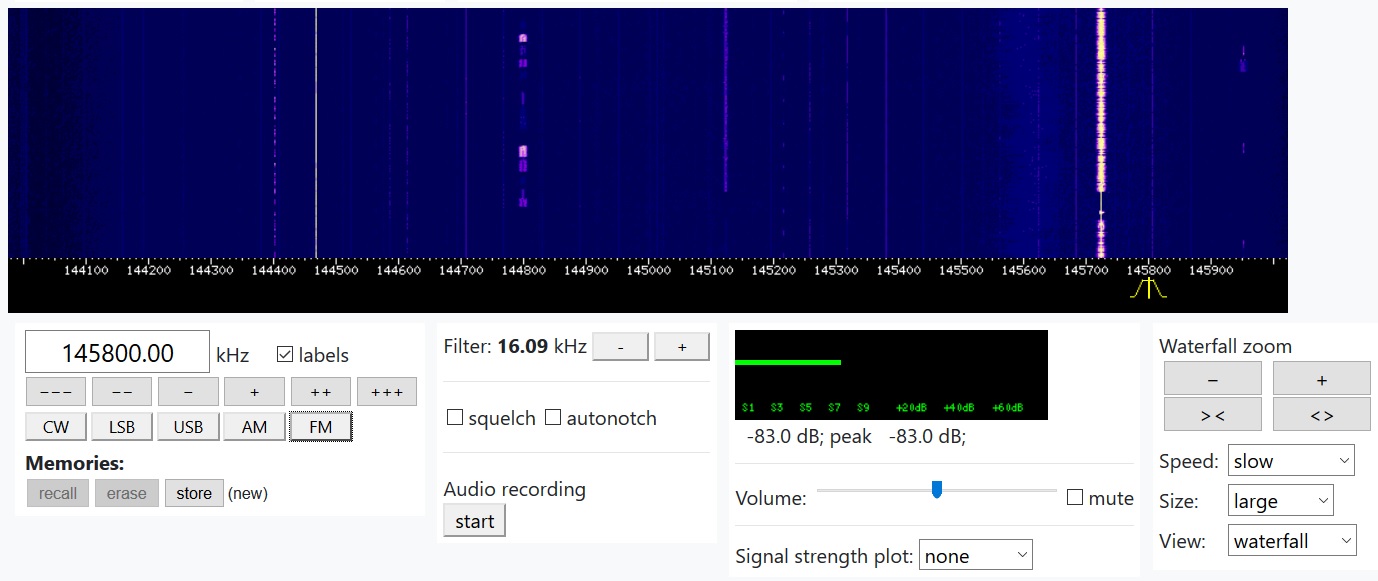 Goonhilly 144 MHz WebSDR