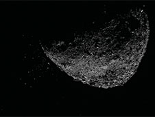 This view of asteroid Bennu ejecting particles from its surface on Jan. 6, 2019