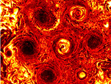 Infrared image of Jupiter's south pole