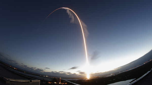 A time exposure of the United Launch Alliance Atlas V rocket carrying the Boeing Starliner crew capsule on an Orbital Flight Test to the International Space Station lifts off from Space Launch Complex 41 at Cape Canaveral Air Force station, on Friday.