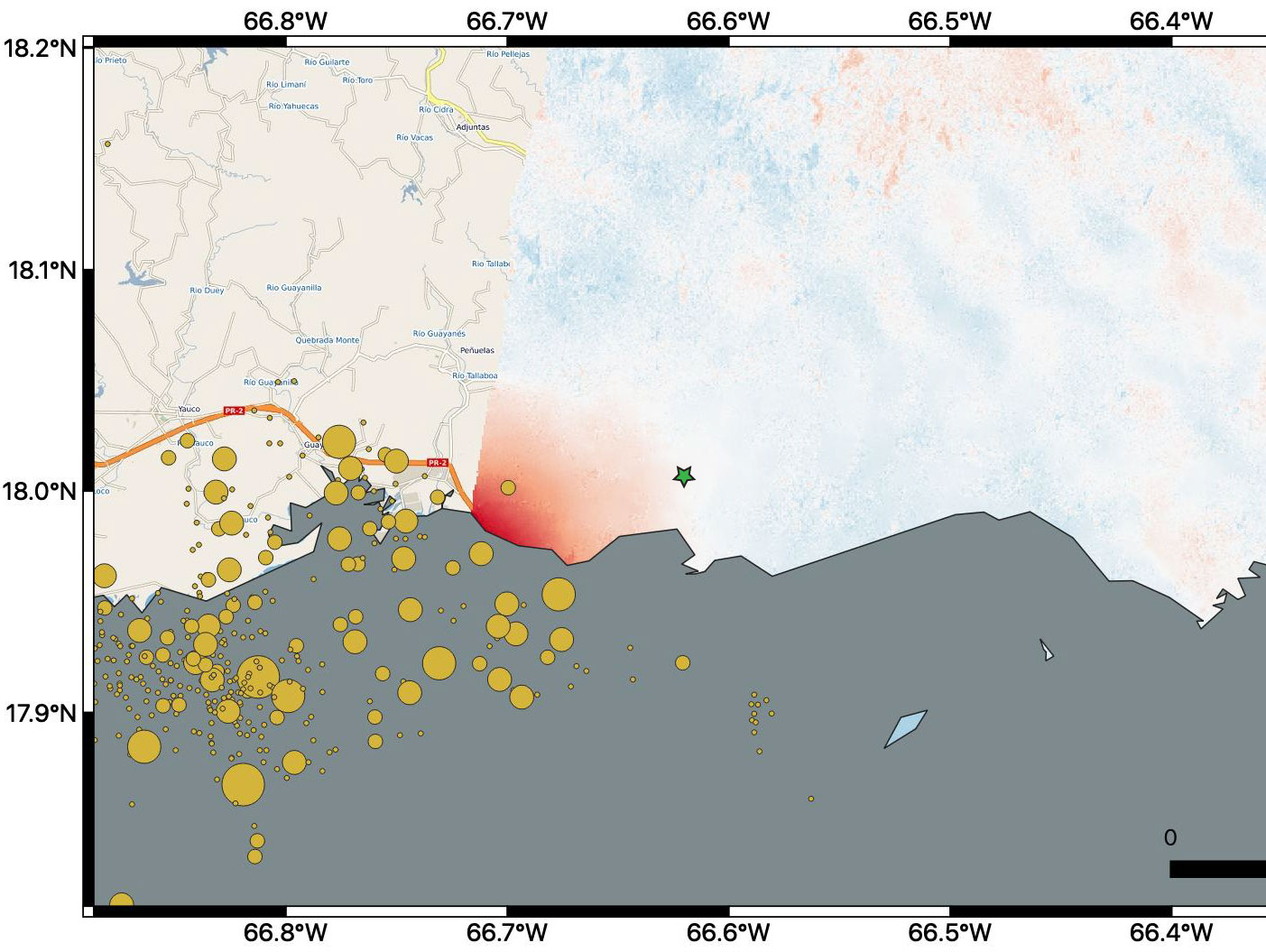 Puerto Rico quake map