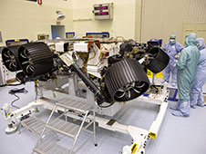 NASA's Mars 2020 rover, now called Perseverance, undergoes processing at a payload servicing facility at NASA's Kennedy Space Center