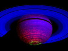 False-color composite image of Saturn