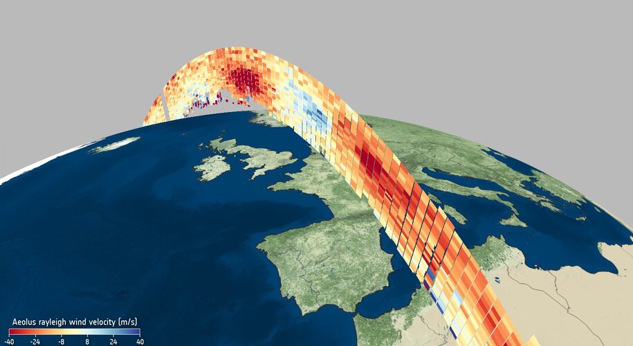 Wind profile from Aeolus 6 May 2020