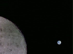 SSDV image of Moon and Earth taken by LO-94 (Longjiang-2) - Credit Cees Bassa