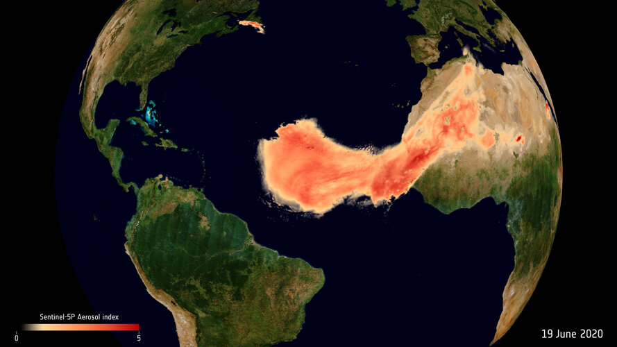 Aerosols from Saharan dust plume