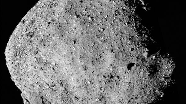 This mosaic image of asteroid Bennu is composed of 12 images collected on Dec. 2, 2018 by the OSIRIS-REx spacecraft from a range of 15 miles.