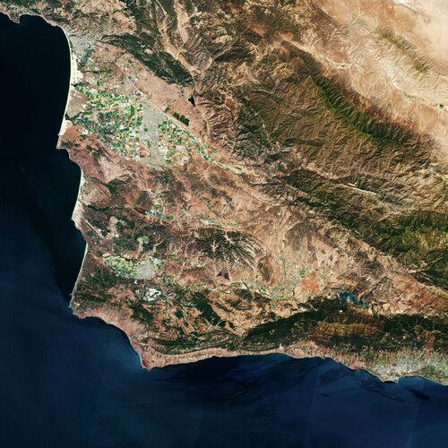 This Copernicus Sentinel-2 image features the Vandenberg Air Force Base, in California, where the Copernicus Sentinel-6 Michael Freilich satellite will soon launch from.