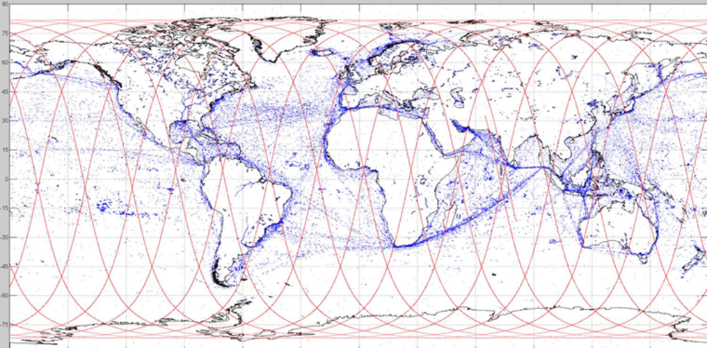 Map of the 2 million messages from 70 000 ships at sea