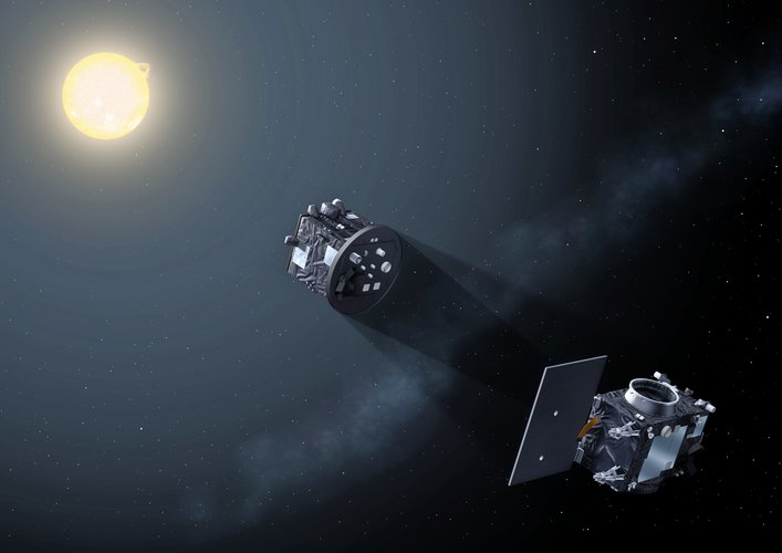 Proba-3 satellites form artificial eclipse