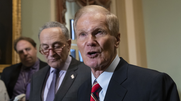 Then-Sen. Bill Nelson, D-Fla., with Senate Minority Leader Chuck Schumer at the U.S. Capitol in 2018. Nelson has been chosen to lead NASA.