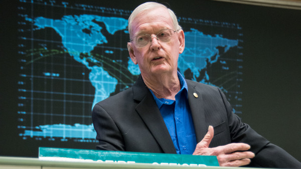 Glynn Lunney, seen here in 2015, was awarded the Presidential Medal of Freedom as part of the Apollo 13 mission operations team.