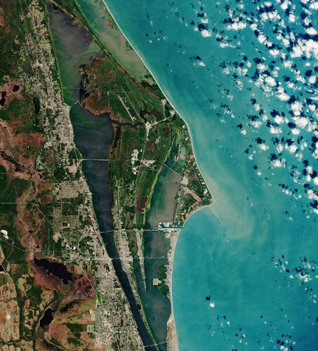 The Copernicus Sentinel-2 mission takes us over Cape Canaveral, USA, in a region known as the Space Coast.
