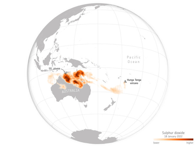 The Hunga-Tonga-Hunga-Ha'apai volcano near Tonga in the South Pacific erupted with such force on 15 January that it is thought to be the biggest eruption recorded anywhere on the planet in 30 years.