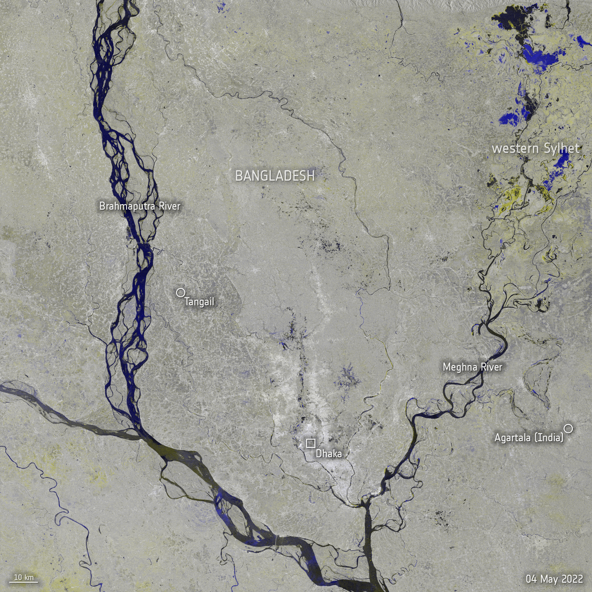 Copernicus Sentinel-1 maps Bangladesh flood