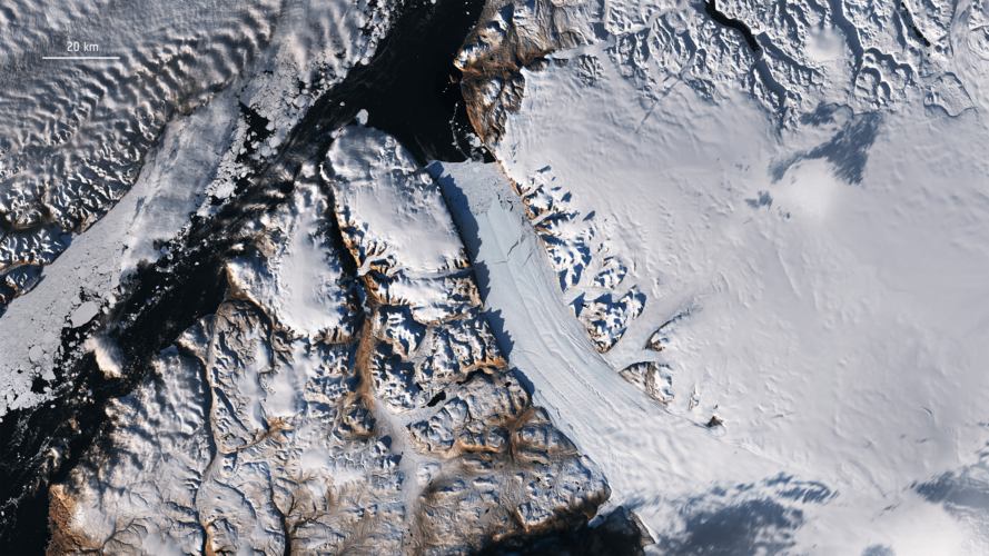 Petermann Glacier in northwest Greenland