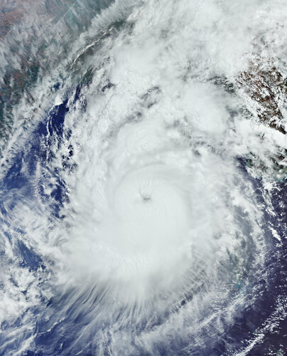 The Copernicus Sentinel-3 mission captured this image of the powerful Cyclone Mocha on 13 May 2023 as it made its way across the Bay of Bengal heading northeast towards Bangladesh and Myanmar. 