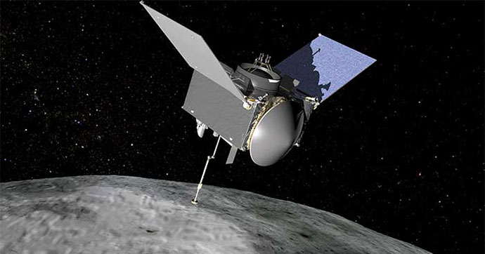 OSIRIS-REx spacecraft and the asteroid Bennu