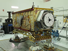 OCO-3 sits on the large vibration table