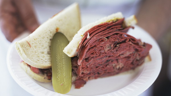 An imbalance between matter and antimatter in the universe produced all the things in existence, including corned beef sandwiches.