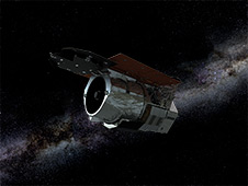 An artist's rendering of NASA's Wide Field Infrared Survey Telescope (WFIRST)