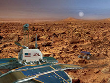 An artist's rendering of Mars Pathfinder