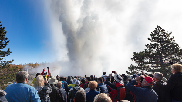 Steamboat Geyser at Yellowstone National Park on Sept. 17, 2018.