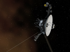 This artist's concept depicts one of NASA's Voyager spacecraft entering interstellar space