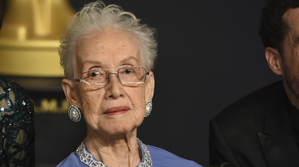 NASA mathematician Katherine Johnson, pictured at the 2017 Academy Awards, was one of the women profiled in the book and film Hidden Figures. She died Monday at 101.