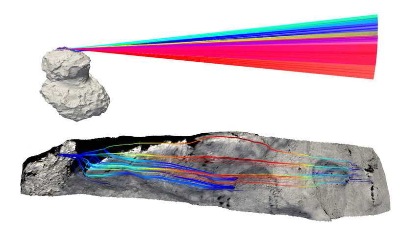 Rainbow comet with a heart of sponge