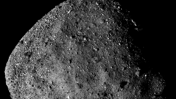 This image of Bennu, taken from a range of 15 miles, shows its unexpectedly rough and rocky surface.