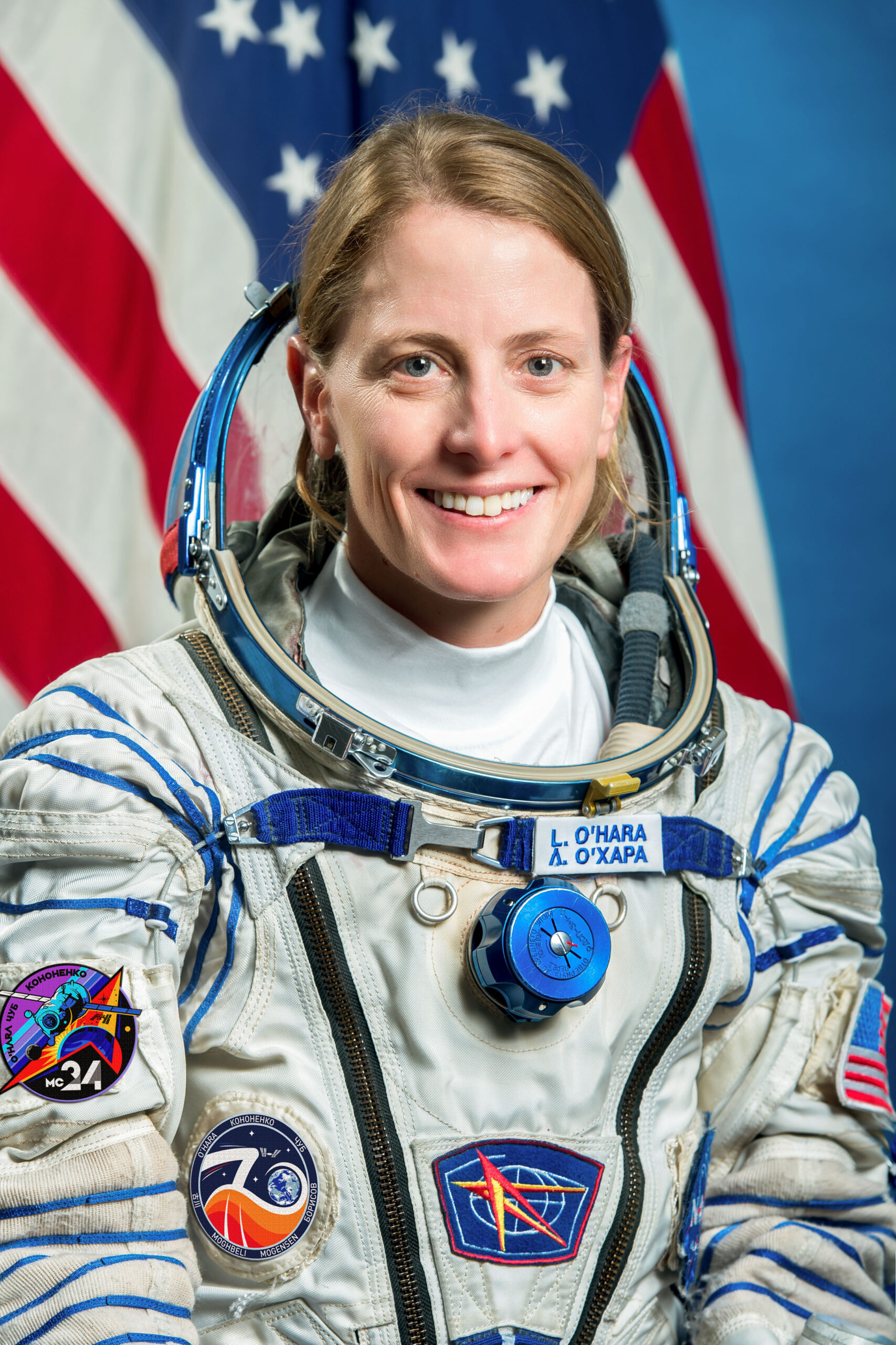 jsc2023e052793 (Oct. 13, 2022) --- NASA astronaut and Expedition 70 Flight Engineer Loral O'Hara poses for a portrait at the Gagarin Cosmonaut Training Center in Russia.